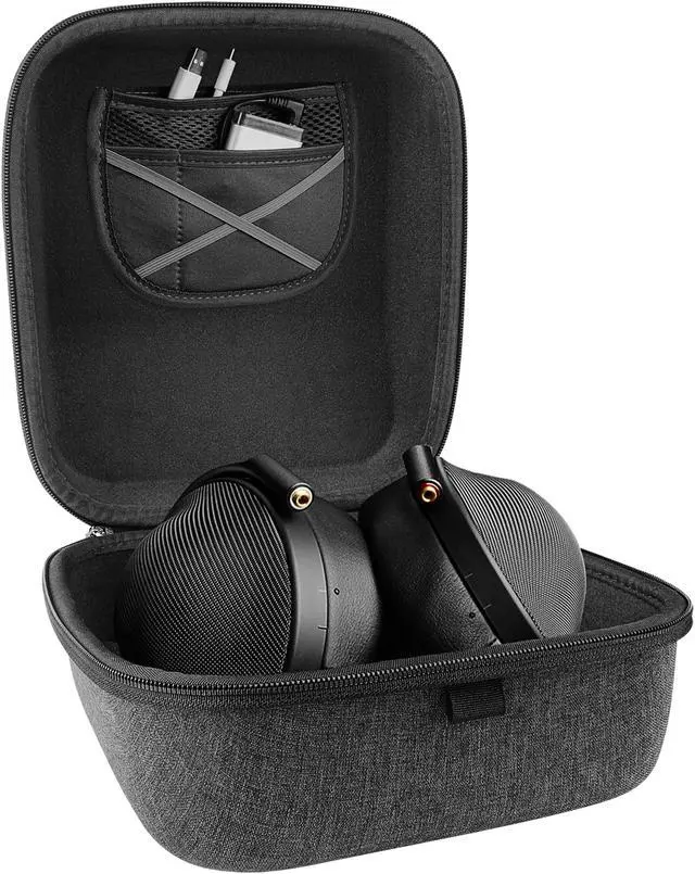 Alt view image 4 of 10 - Geekria Shield Case for Large-Sized Over-Ear Headphones, Replacement Protective Hard Shell Travel Carrying Bag with Cable Storage, Compatible with ATH-WP900, SONY MDR-Z7M2 (Drak Grey)