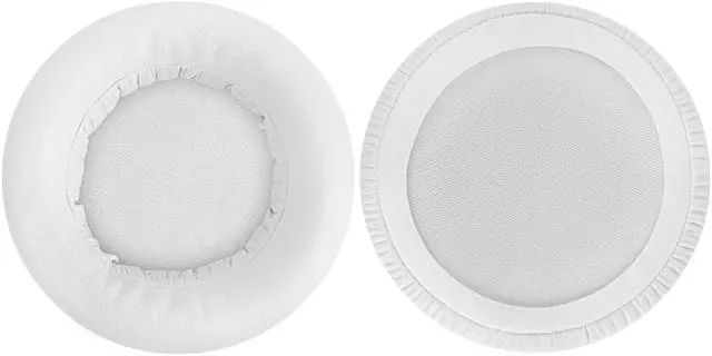 Alt view image 3 of 6 - Geekria QuickFit Protein Leather Replacement Ear Pads for Audio-Technica ATH-WS550, ATH-WS550IS Solid Bass Headphones Ear Cushions, Headset Earpads, Ear Cups Repair Parts (White)