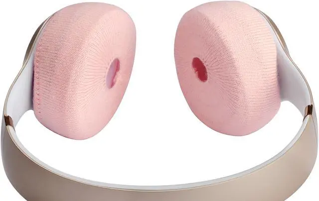 Alt view image 8 of 9 - Geekria 2 Pairs Small Knit Fabric Washable Headphone Covers with Cable Hole /Earphone Covers/Ear Pads Protector/Stretchable Sanitary Earcup, Fits 1.57"-3.15" Headsets (Pink)