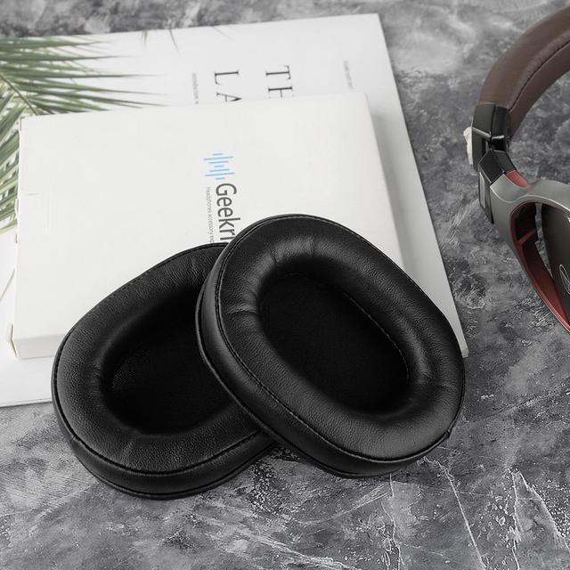 Alt view image 8 of 8 - Geekria QuickFit Protein Leather Replacement Ear Pads for Audio-Technica ATH-MSR7 MSR7NC MSR7BK MSR7GM Headphones Earpads, Headset Ear Cushion Repair Parts (Black)