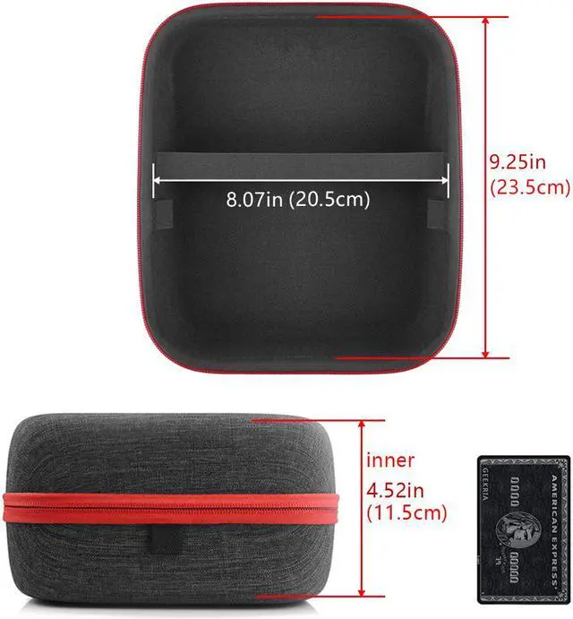 Alt view image 5 of 10 - geekria headphones case compatible with sennheiser hd800, hd598, akg k701, q701, beyerdynamic dt880, dt990 and more/hard shell large carrying case/headset travel bag black fabric