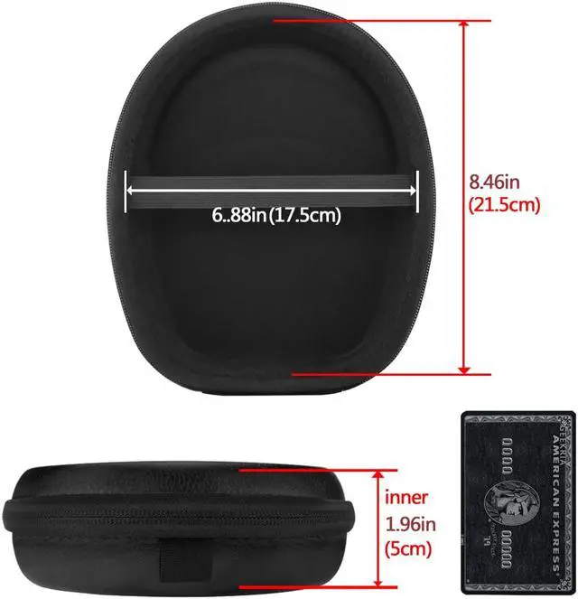 Alt view image 5 of 10 - Geekria Shield Headphones Case Compatible with Grado SR325e, SR80, SR80e, SR80i, SR60, SR60i, SR60e, RS2, RS1  Case, Replacement Hard Shell Travel Carrying Bag with Cable Storage (Black)