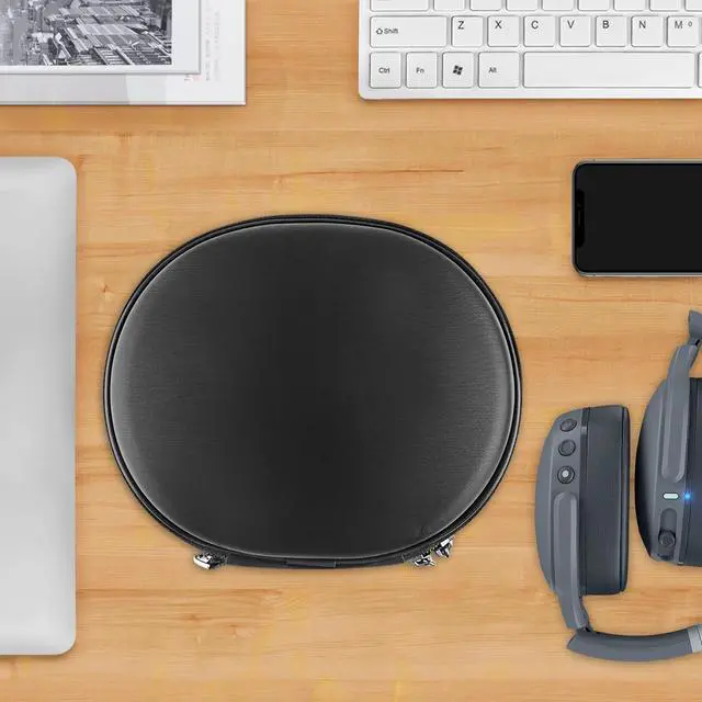 Alt view image 7 of 10 - headphones case for skullcandy crusher bluetooth wireless, sennheiser hd 4.30i, hd 4.30g, hd 4.20, hd 2.30, momentum 2.0, mm550x, hard shell carrying case/headset travel bag black pu
