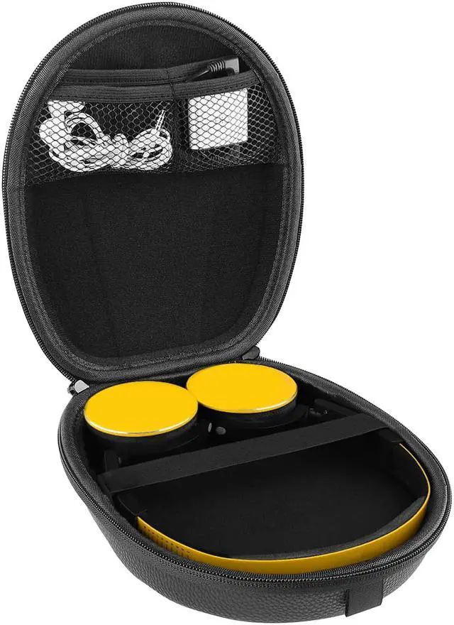 Alt view image 3 of 6 - Geekria Shield Case for Foldable On-Ear Headphones, Replacement Protective Hard Shell Travel Carrying Bag with Cable Storage, Compatible with XO Vision IR620, AKG Y50BT, ATH-ESW9 (Black)
