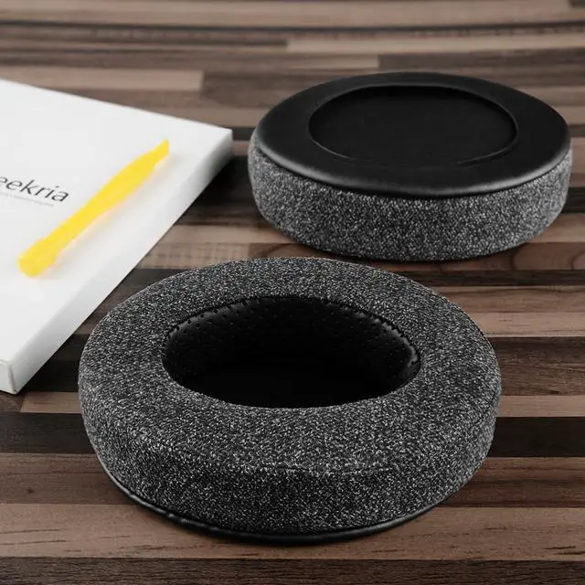 Alt view image 5 of 10 - Geekria Comfort Linen Replacement Ear Pads for Audio-Technica ATH-M50XBT ATH-M50xBT2 ATH-M50X M40X M30X M20X M10X ATH-ANC9 Headphones Earpads, Headset Ear Cushion Repair Parts (Dark Grey)