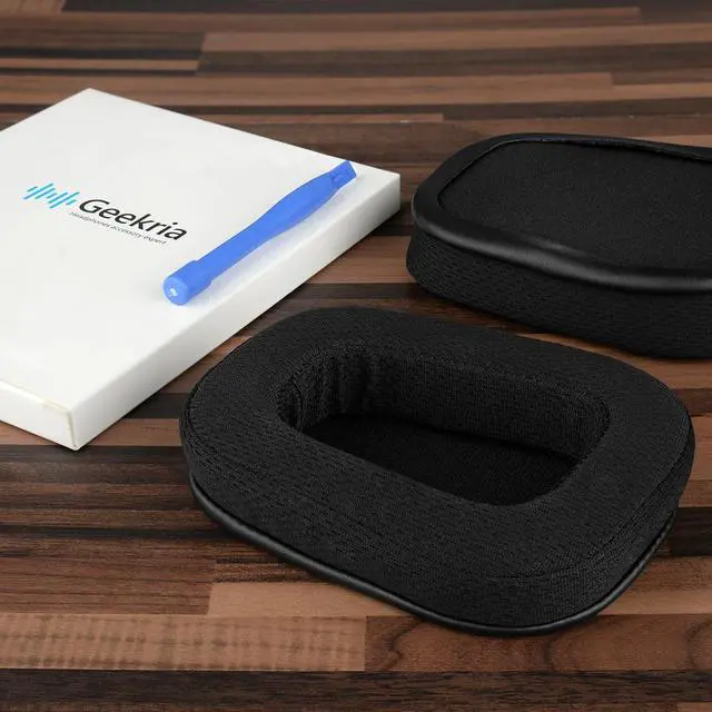 Alt view image 4 of 11 - Geekria QuickFit Mesh Fabric Replacement Ear Pads for Logitech G533, G633, G635, G933, G935 Headphones Ear Cushions, Headset Earpads, Ear Cups Repair Parts (Black)