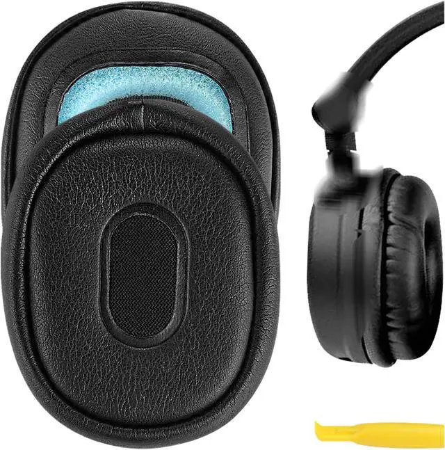 Main image of Geekria QuickFit Protein Leather Replacement Ear Pads for Sony MDR-NC40 Headphones Ear Cushions, Headset Earpads, Ear Cups Repair Parts (Black)