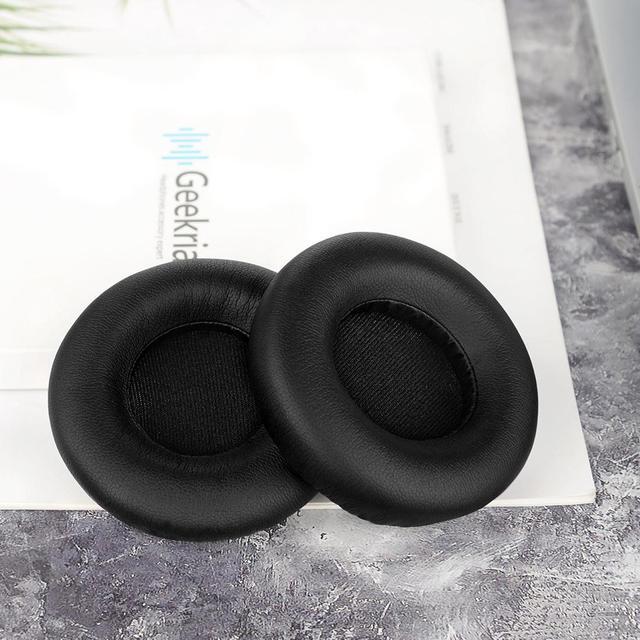 Alt view image 6 of 16 - Geekria QuickFit Protein Leather Replacement Ear Pads for Monster DNA On-Ear Headphones Earpads, Headset Ear Cushion Repair Parts (Black)