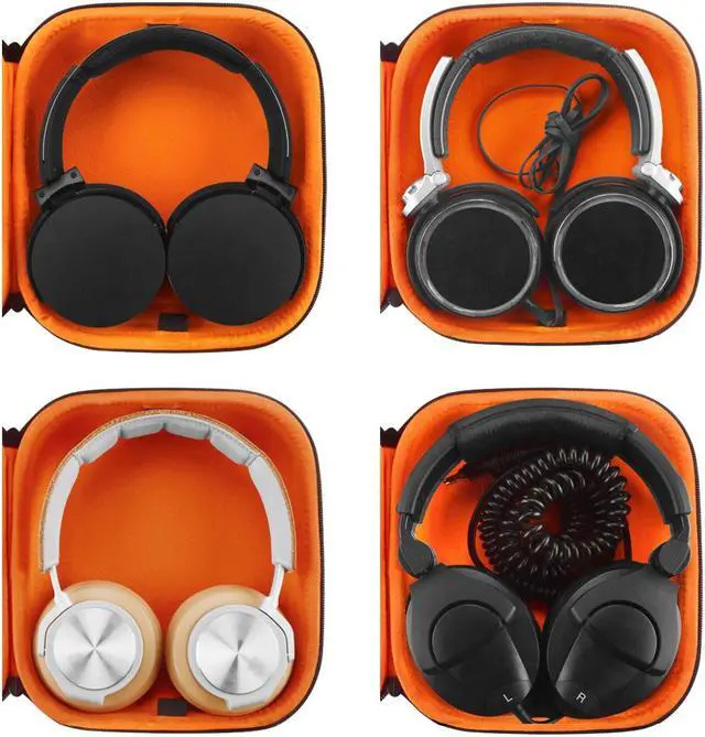 Alt view image 6 of 6 - Geekria Shield Case Compatible with Pioneer HDJ-2000, HDJ-1500 for Foldable / Lay Flat Over-Ear Headphones, Replacement Hard Shell Travel Carrying Bag with Cable Storage (Black)