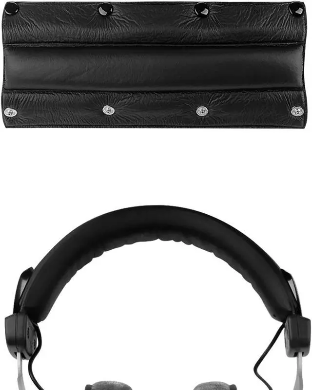 Alt view image 2 of 7 - Geekria Protein Leather Headband Pad Replacement For Beyerdynamic DT440, DT660, DT770, DT860, DT990, DT990PRO Headphone Replacement Headband / Headband Cushion / Pad Repair Parts (Black)