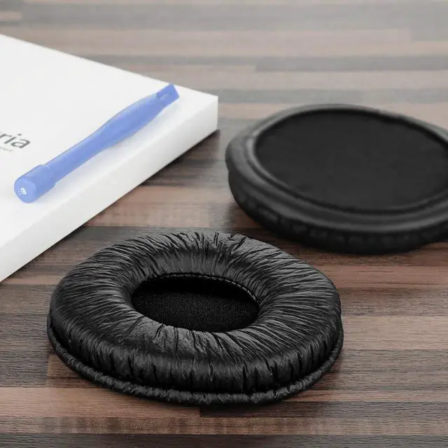 Alt view image 4 of 11 - Geekria QuickFit Leatherette  Replacement Ear Pads for SONY MDR-V500DJ, MDR-V500 Headphones Earpads, Headset Ear Cushion Repair Parts (Black)