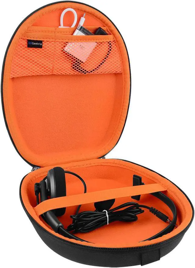 Alt view image 4 of 10 - geekria headset case for vxi blueparrott b450xt, b350xt, b250xt, b250xts, voiinoiu, arkey burds, mpow pro, truck driver, call center headphone/hard shell carrying case/protective travel bag