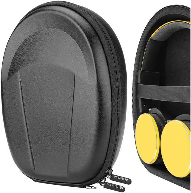 Main image of Geekria Shield Case for Foldable On-Ear Headphones, Replacement Protective Hard Shell Travel Carrying Bag with Cable Storage, Compatible with XO Vision IR620, AKG Y50BT, ATH-ESW9 (Black)