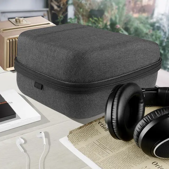 Alt view image 7 of 9 - Geekria Shield Case for Large-Sized Over-Ear Headphones, Replacement Protective Hard Shell Travel Carrying Bag with Cable Storage, Compatible with Sennheiser HD599, HD598, AKG K371 (Drak Grey)