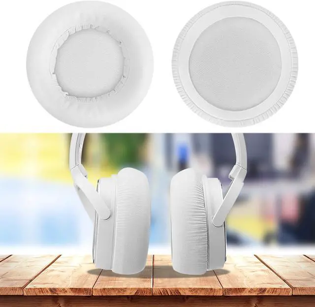 Alt view image 6 of 6 - Geekria QuickFit Protein Leather Replacement Ear Pads for Audio-Technica ATH-WS550, ATH-WS550IS Solid Bass Headphones Ear Cushions, Headset Earpads, Ear Cups Repair Parts (White)