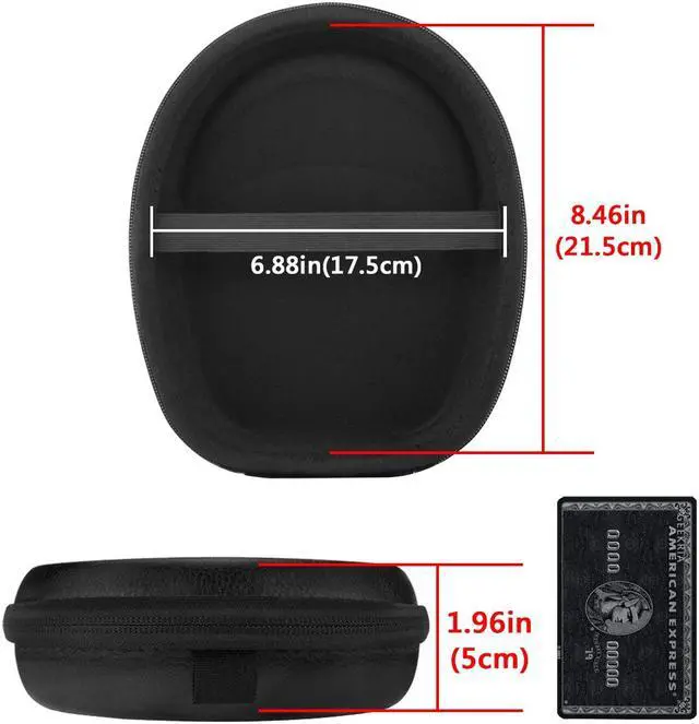Alt view image 4 of 6 - Geekria Shield Case for Foldable On-Ear Headphones, Replacement Protective Hard Shell Travel Carrying Bag with Cable Storage, Compatible with XO Vision IR620, AKG Y50BT, ATH-ESW9 (Black)
