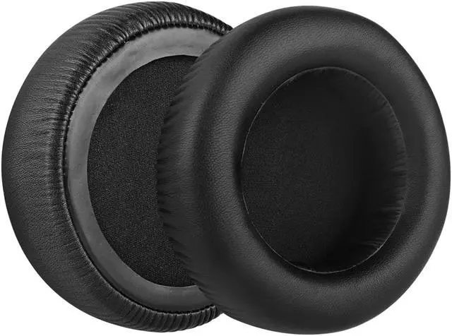 Alt view image 2 of 6 - Geekria QuickFit Protein Leather Replacement Ear Pads for Audio-Technica ATH-WS550, ATH-WS550IS Solid Bass Headphones Ear Cushions, Headset Earpads, Ear Cups Repair Parts (Black)