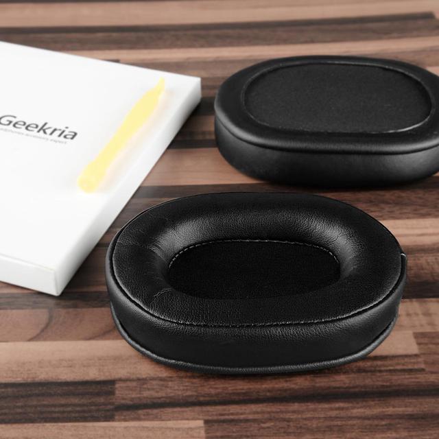 Alt view image 5 of 8 - Geekria QuickFit Protein Leather Replacement Ear Pads for Audio-Technica ATH-MSR7 MSR7NC MSR7BK MSR7GM Headphones Earpads, Headset Ear Cushion Repair Parts (Black)