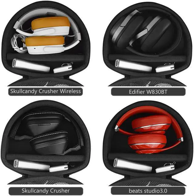 Alt view image 6 of 8 - Geekria Shield Headphones Case Compatible with Skullcandy Crusher ANC, Crusher Evo, Hesh Evo, Hesh ANC Case, Replacement Hard Shell Travel Carrying Bag with Cable Storage (Drak Grey)