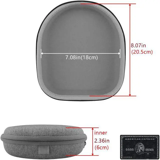 Alt view image 6 of 11 - Geekria Shield Headphones Case Compatible with B&O PLAY Beoplay H9i, H95, H9, H8, H6, H4, H2 Case, Replacement Hard Shell Travel Carrying Bag with Cable Storage (Gery)