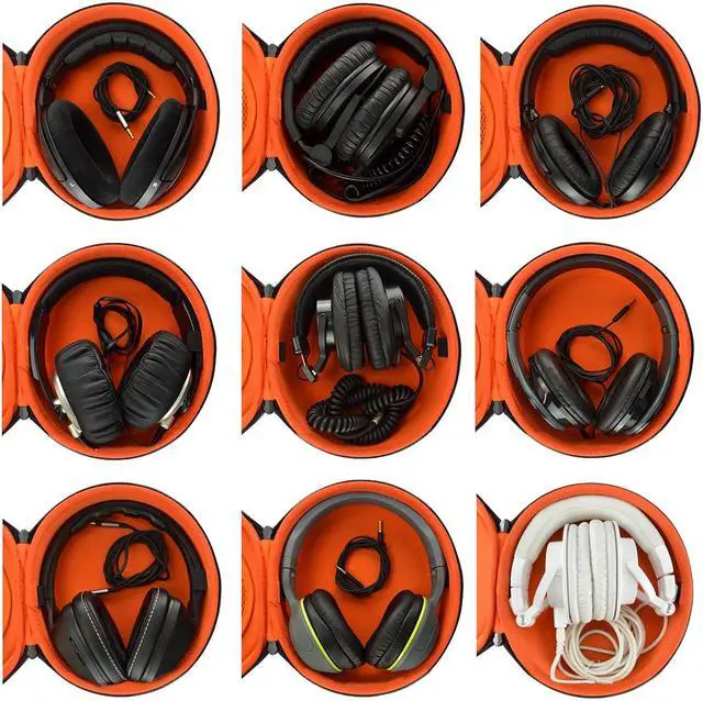 Alt view image 7 of 10 - geekria headphones case for b&o beoplay h2, h6, h7, h8, ath m30x, m40x, m50x, skullcandy hesh, hesh 2.0, crusher/headphone hard carrying case/travel bag