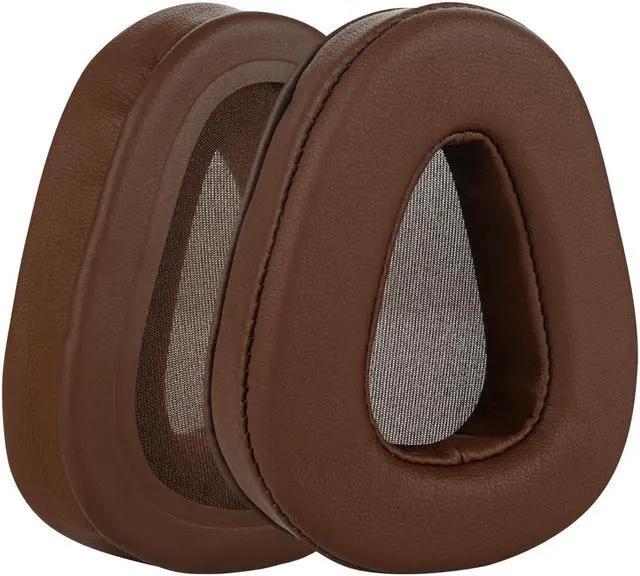 Alt view image 2 of 7 - Geekria QuickFit Protein Leather Replacement Ear Pads for Skullcandy Aviator Aviator 2 Aviator2.0 Headphones Earpads, Headset Ear Cushion Repair Parts (Brown)