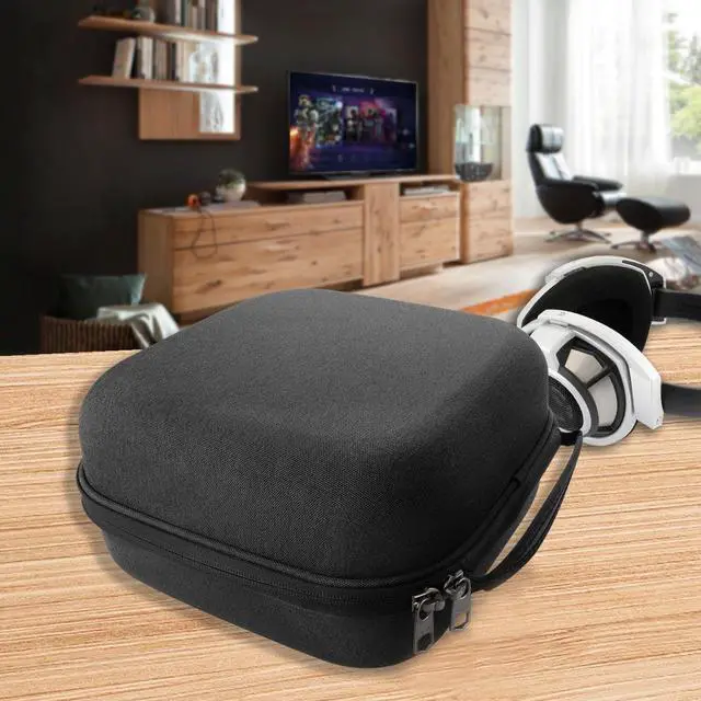 Alt view image 6 of 9 - Geekria Shield Case for Large-Sized Over-Ear Headphones, Replacement Protective Hard Shell Travel Carrying Bag with Cable Storage, Compatible with Sennheiser HD800, Beyerdynamic T1 (Drak Grey)