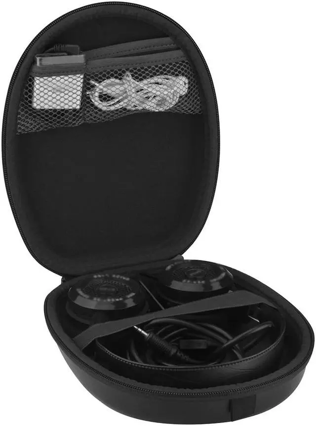 Alt view image 4 of 10 - Geekria Shield Headphones Case Compatible with Grado SR325e, SR80, SR80e, SR80i, SR60, SR60i, SR60e, RS2, RS1  Case, Replacement Hard Shell Travel Carrying Bag with Cable Storage (Black)