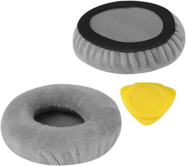 Alt view image 2 of 8 - Geekria Comfort Velour Replacement Ear Pads for Sennheiser Momentum On-Ear Headphones Earpads, Headset Ear Cushion Repair Parts (Grey)