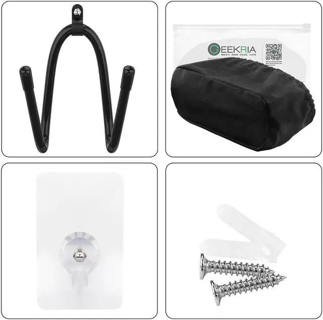 Alt view image 6 of 6 - Geekria VR Headset Lens Cover & Wall Holder / Storage Rack / Wall Bracket For VR Headset Helmet and Touch Controllers, Game Controller Organizer for HTC Vive, Samsung Galaxy Gear VR