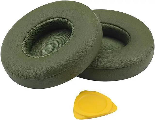 Alt view image 4 of 9 - Geekria QuickFit Protein Leather Replacement Ear Pads for Beats Solo3, Solo 3.0 Wireless (A1796) Headphones Earpads, Headset Ear Cushion Repair Parts (Green)