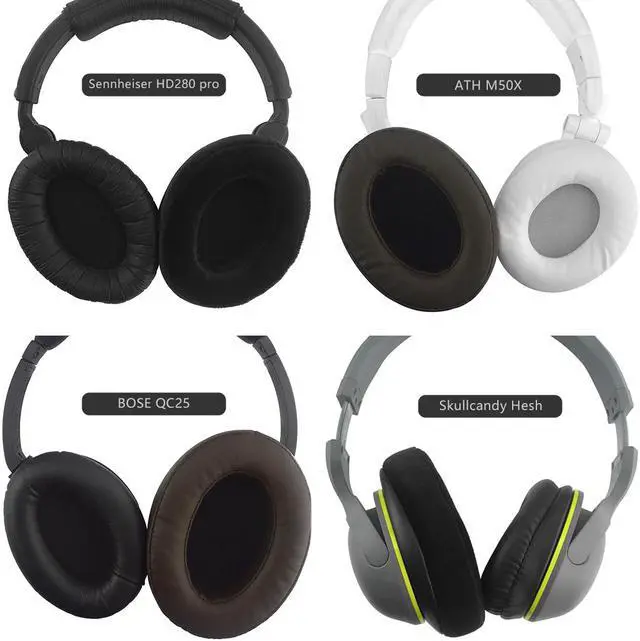 Alt view image 7 of 9 - Geekria Comfort Velour Replacement Ear Pads for Skullcandy Hesh, Hesh 2.0, Hesh 2 Wireless, Crusher Over-Ear Headphones Earpads, Headset Ear Cushion Repair Parts  (Black)