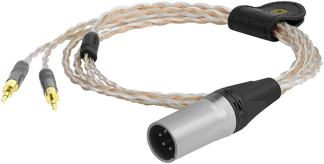 Alt view image 2 of 6 - Geekria Apollo 4N OCC + Single-Crystal Silver Upgrade Cable Compatible with Sennheiser HD700 Headphones / Replacement Cord / 16 Cores Mixed Circular Knitting Audio Cable (4 Cores XLR Plug)