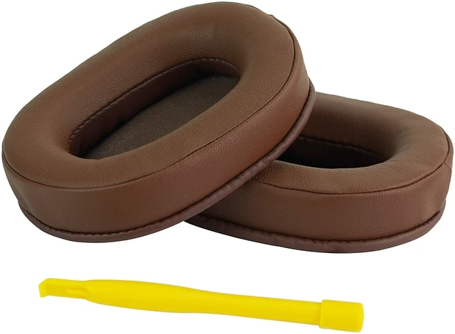 Alt view image 3 of 6 - Geekria QuickFit Protein Leather Replacement Ear Pads for SONY MDR-7506, MDR-V6, MDR-CD900ST Headphones Earpads, Headset Ear Cushion Repair Parts (Brown)