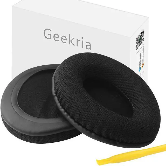 Main image of Geekria Comfort Mesh Fabric Replacement Ear Pads for Turtle Beach Ear Force XP500, XP400, XP300, XO FOUR, XO THREE, XO ONE Gaming Headphones Earpads, Headset Ear Cushion Repair Parts (Black)