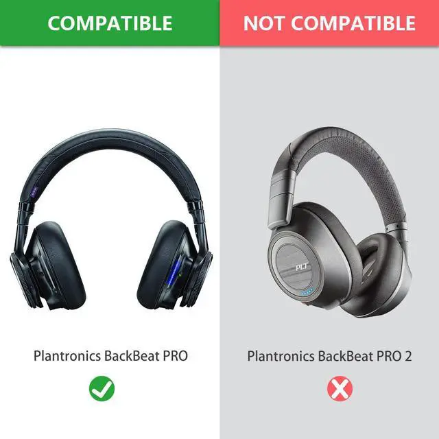 Alt view image 4 of 6 - Geekria QuickFit Protein Leather Replacement Ear Pads for Plantronics BackBeat PRO Headphones Ear Cushions, Headset Earpads, Ear Cups Repair Parts (Black)