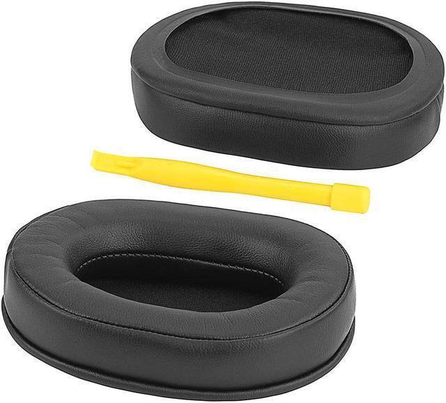 Main image of Geekria QuickFit Protein Leather Replacement Ear Pads for Audio-Technica ATH-MSR7 MSR7NC MSR7BK MSR7GM Headphones Earpads, Headset Ear Cushion Repair Parts (Black)