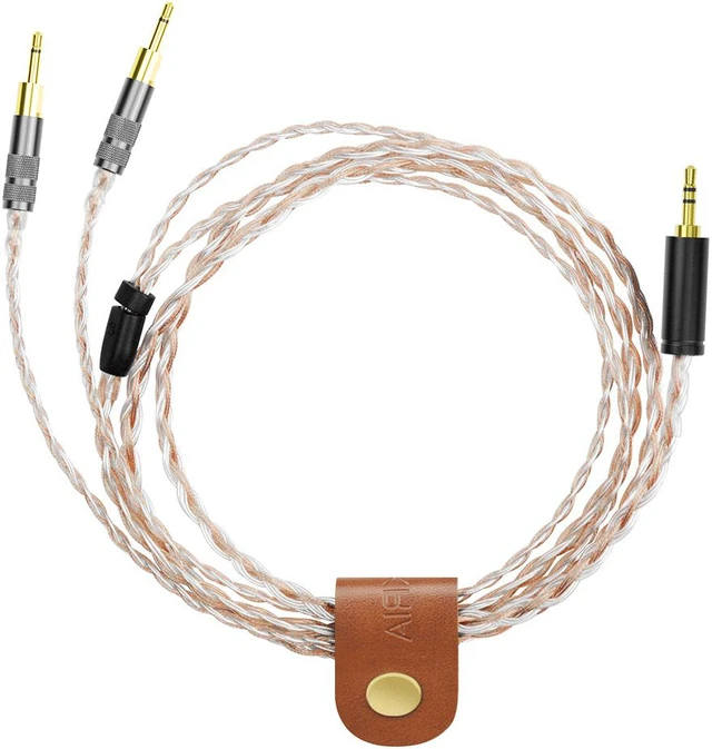 Alt view image 3 of 6 - Geekria Apollo Upgrade Audio Cable Compatible with Sennheiser HD700 Headphones Cable, 16 Cores Copper Silver Braid Replacement Cord (3.5mm Plug, 4.25FT)