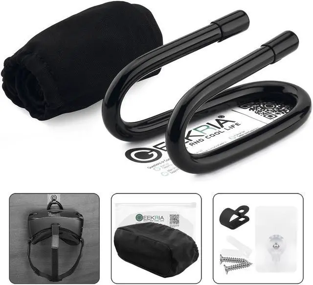 Main image of Geekria VR Headset Lens Cover & Wall Holder / Storage Rack / Wall Bracket For VR Headset Helmet and Touch Controllers, Game Controller Organizer for HTC Vive, Samsung Galaxy Gear VR