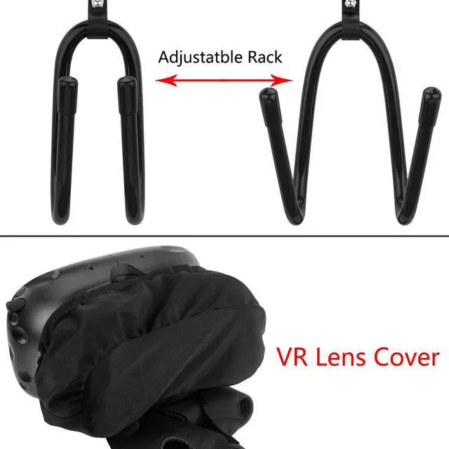 Alt view image 2 of 6 - Geekria VR Headset Lens Cover & Wall Holder / Storage Rack / Wall Bracket For VR Headset Helmet and Touch Controllers, Game Controller Organizer for HTC Vive, Samsung Galaxy Gear VR