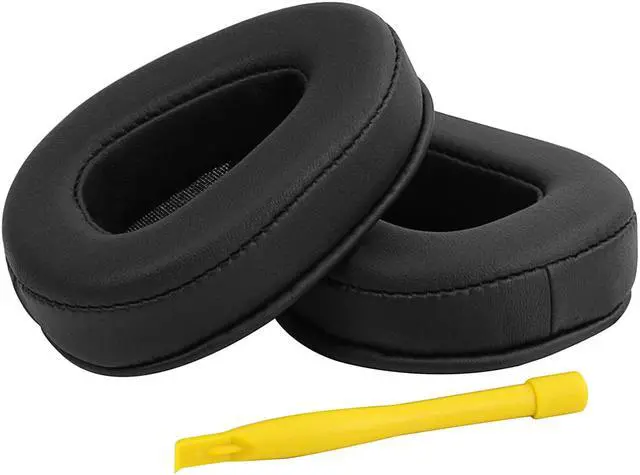 Alt view image 3 of 7 - Geekria QuickFit Protein Leather Replacement Ear Pads for Skullcandy Aviator, Aviator 2, Aviator2.0 Headphones Ear Cushions, Headset Earpads, Ear Cups Repair Parts (Black)