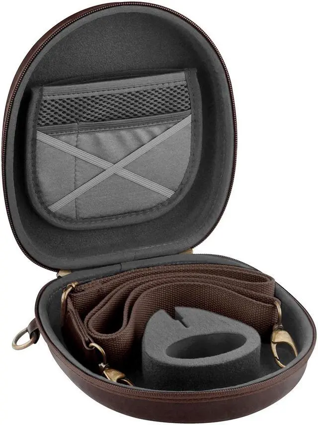 Alt view image 3 of 9 - Geekria Shield Headphones Case Compatible with Bose QC45, QC 35 II Gaming, QC 35 II, QC 35 Case Replacement Hard Shell Travel Carrying Bag with Cable Storage (Brown)