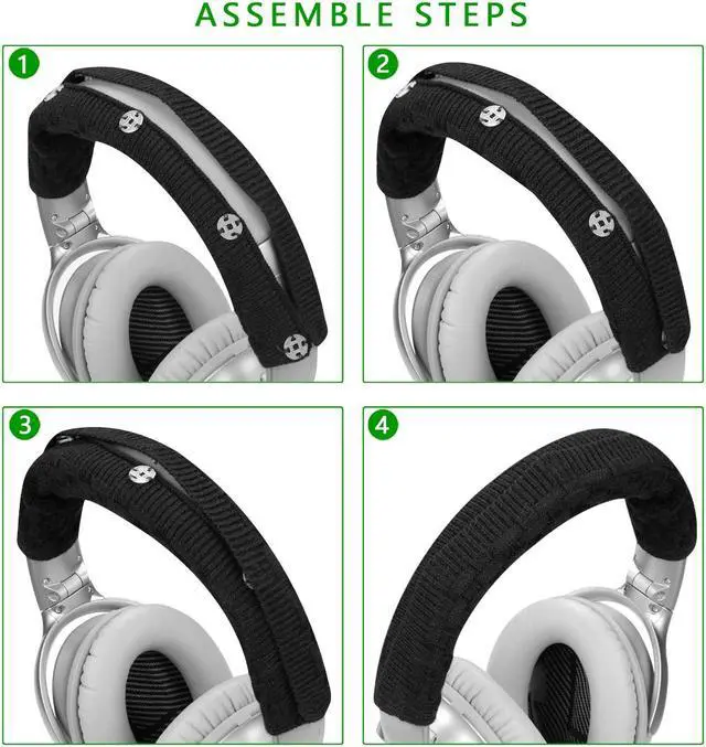 Alt view image 5 of 9 - Headphone Headband For Bose, AKG, Sennheiser, Sony, Beats, Audio-Technica Replacement Headband Cover / Comfort Cushion / Top Pad Protector Sleeve (Black)