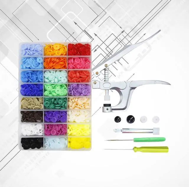 Alt view image 6 of 7 - Professional Fastener Snap Pliers & 360pcs T5 Snap Poppers Plastic Buttons Kit