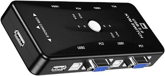 Main image of KVM Switcher Four in One out Mouse Keyboard Switch Splitter 4 Port USB Audio Video Switcher VGA Printer Share Switch