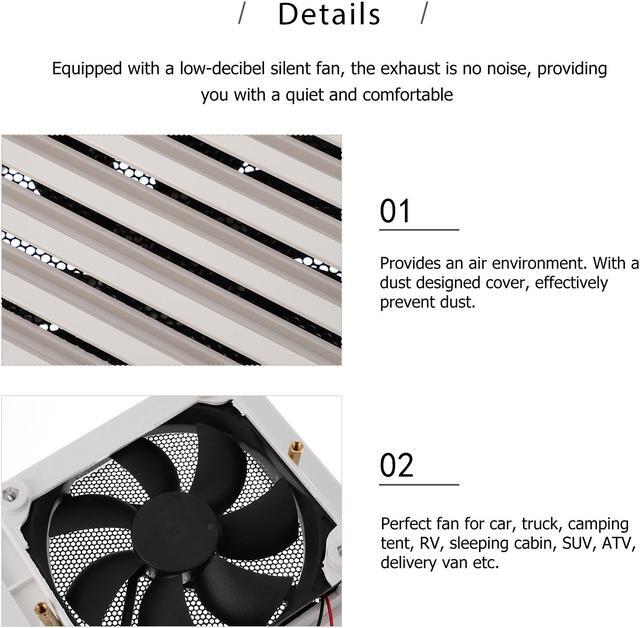 Alt view image 3 of 9 - Universal Side Air Vent Ventilation Exhaust Fan 12V for RV Trailer Camper