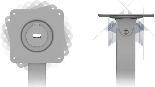 Alt view image 7 of 7 - VidaMount Light Grey Exposed Rear Camera Enclosure and Rotating & Tilting Desk/Table Mount [Bundle] compatible with iPad Air 13" (M2) & iPad Pro 12.9" (4th/5th/6th Gen)