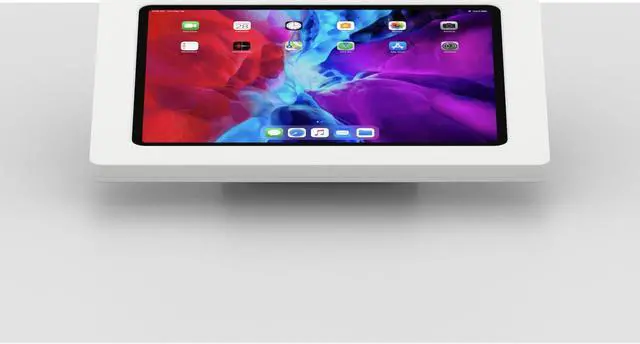 Alt view image 2 of 7 - VidaMount White Exposed Rear Camera Enclosure and Fixed Tilted 15° Desk / Surface Mount [Bundle] compatible with iPad Pro 12.9" (4th & 5th Gen)