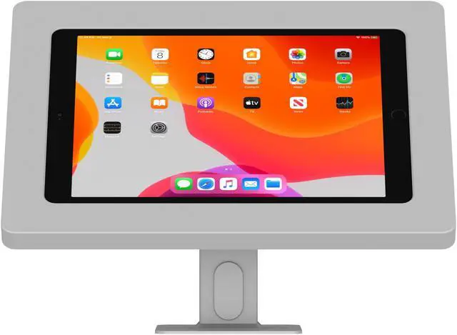 Alt view image 2 of 7 - VidaMount Light Grey Exposed Rear Camera Enclosure and Rotating & Tilting Desk/Table Mount [Bundle] compatible with iPad 10.2" (7th, 8th & 9th Gen)