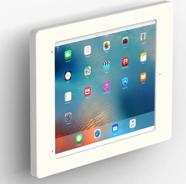 Main image of VidaMount White Home Button Covered Enclosure and Tilting VESA Slim Wall Mount [Bundle] compatible with iPad Pro 12.9" (1st/2nd Gen)